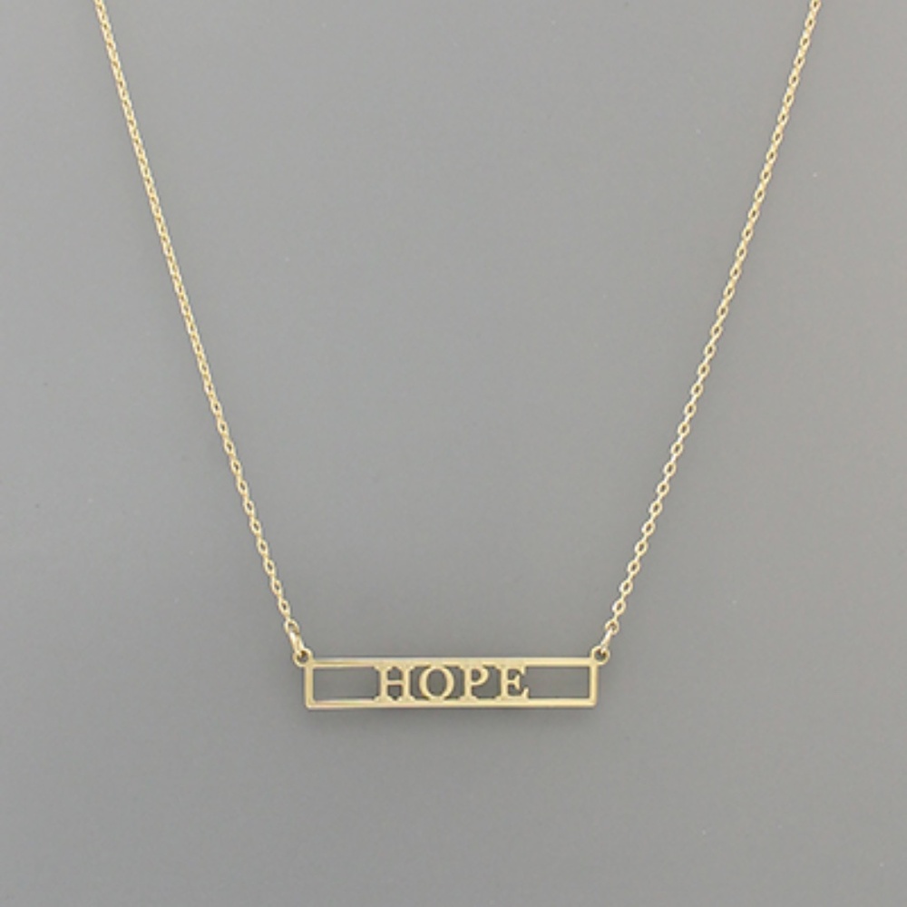 HOPE Cut Out Bar Necklace